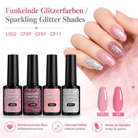 Preview: 6-Piece UV Gel Nail Polish Set Rose Glamour
